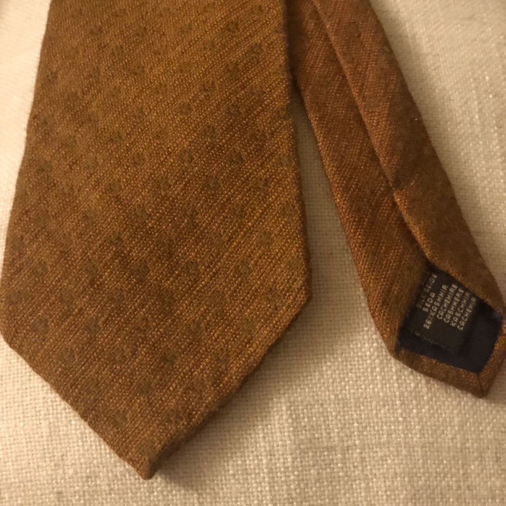 ERMENEGILDO ZEGNA tie, cashmere and silk, orange